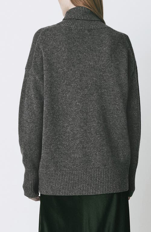 Shop Rue Sophie Garches Turtleneck Wool & Cashmere Tunic Sweater In Cinder