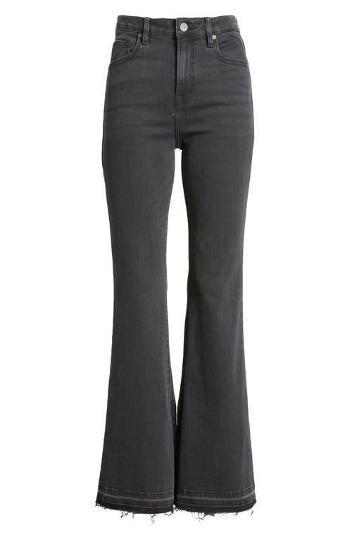 Hidden Jeans High Waist Frayed Hem Flare Jeans In Black