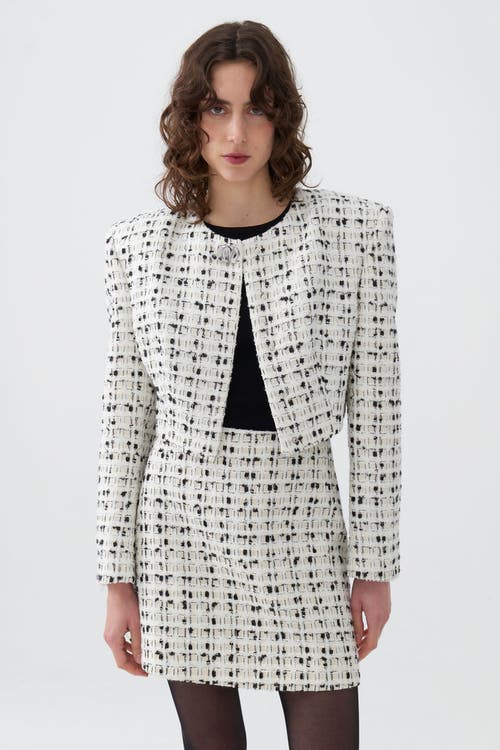 Shop Nocturne Tweed Mini Skirt In Multi-colored