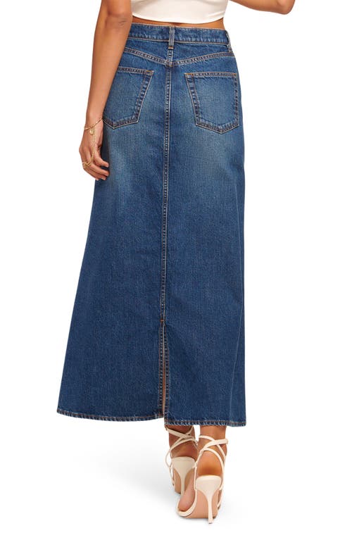 Shop Ramy Brook Jannie Colorblock Denim Maxi Skirt In Tonal Wash