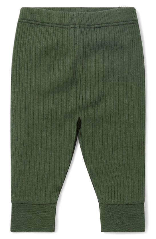 Mori Rib Fitted Two-piece Pajamas In Ribbed Pine