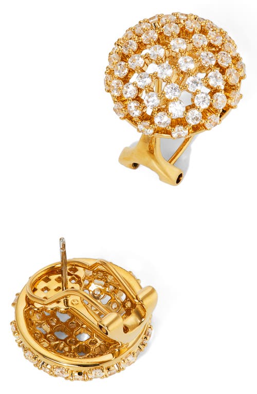 Shop Nadri Juno Cubic Zirconia Dome Stud Earrings In Gold