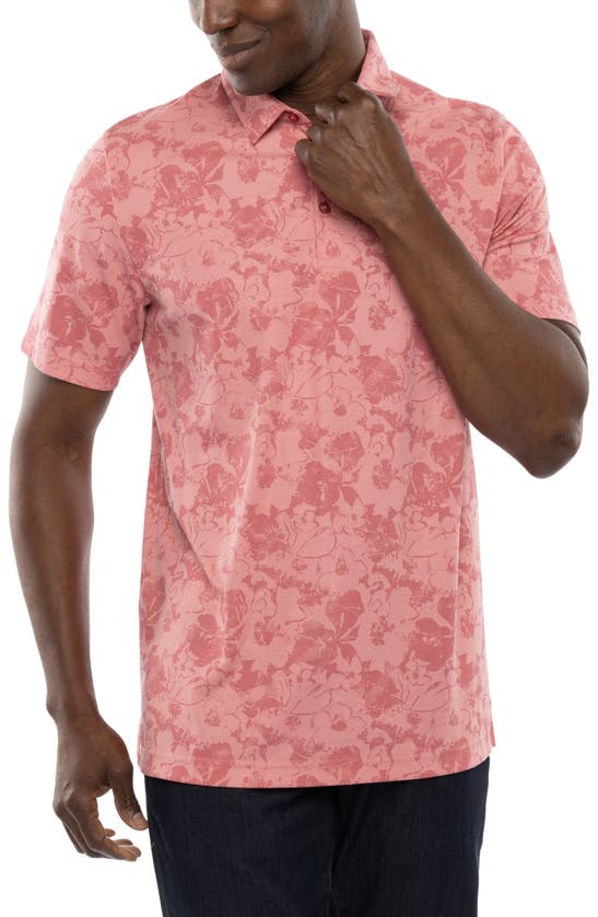 Shop Travismathew Cactus Fruit Print Polo In Dusty Rose