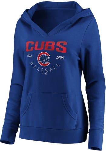 Lids Chicago Cubs Fanatics Branded Women's Core Official Logo V-Neck T-Shirt  - Heathered Gray