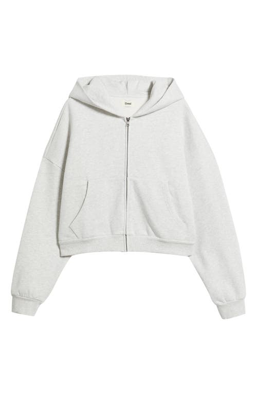 Elwood Oversize Rectangle Zip Hoodie In Ash Grey