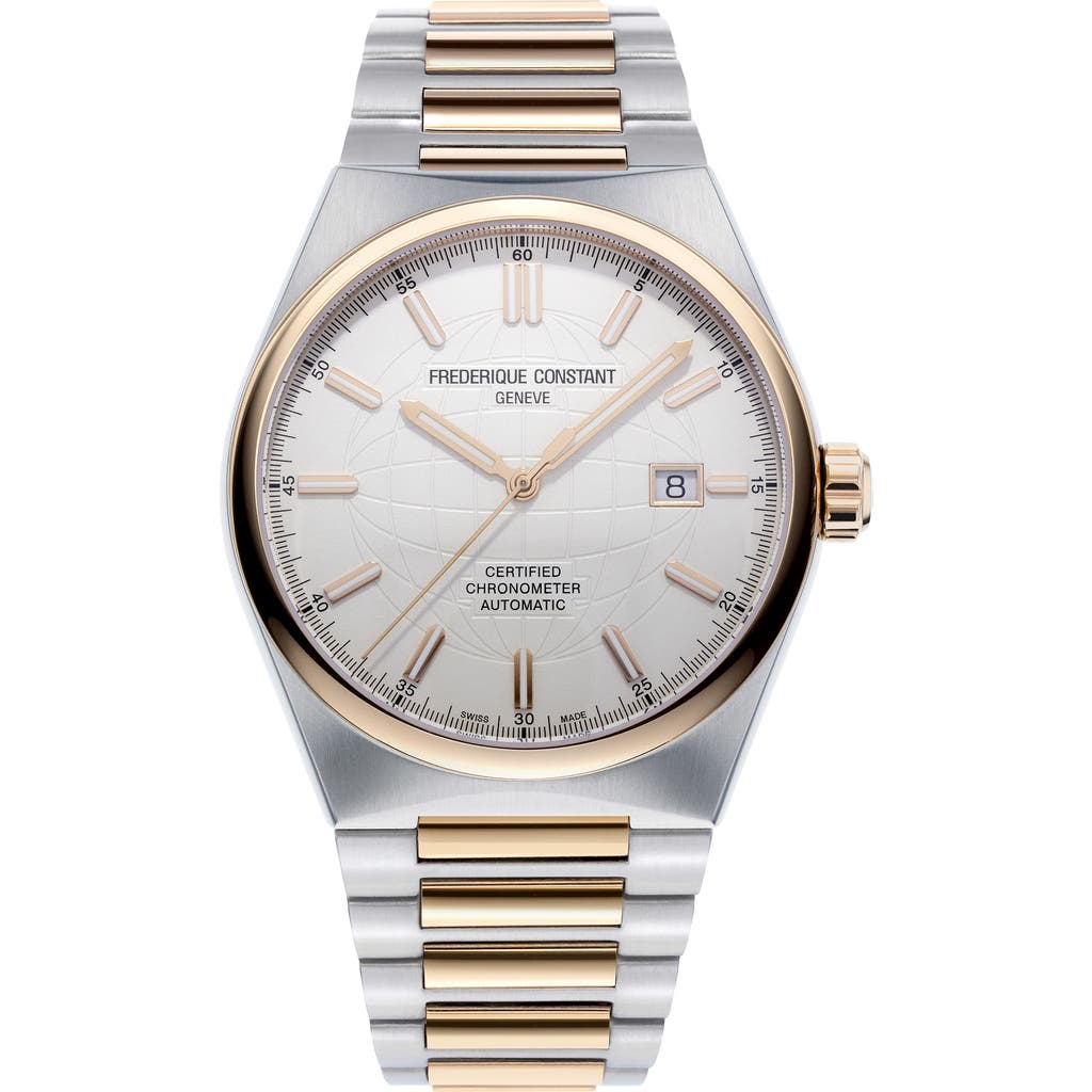 Frederique Constant Highlife Automatic Cosc Stainless Steel Bracelet Watch In Two-tone