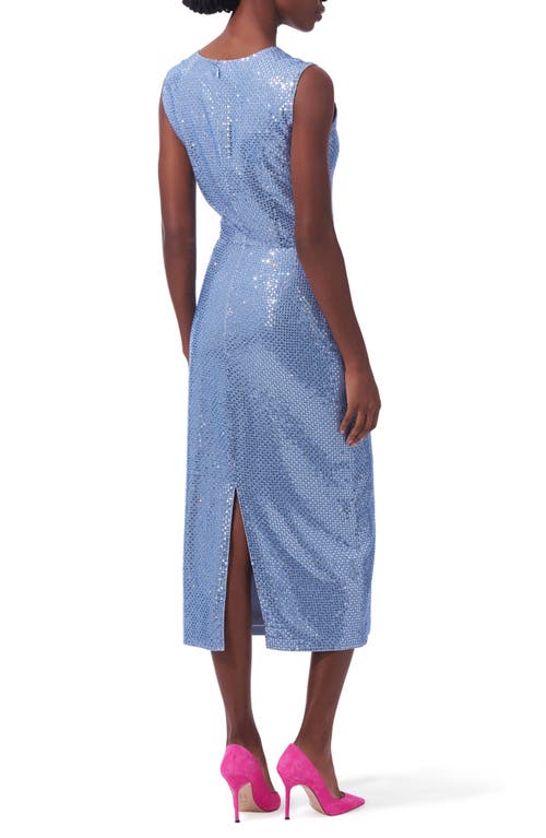 Shop Carolina Herrera Sequin Midi Cocktail Dress In Haze