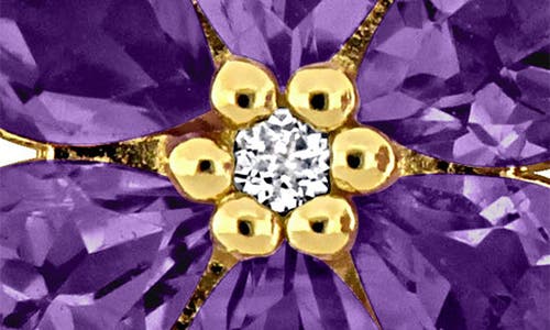 Delmar Semiprecious Stone & White Topaz Floral Stud Earrings In Purple