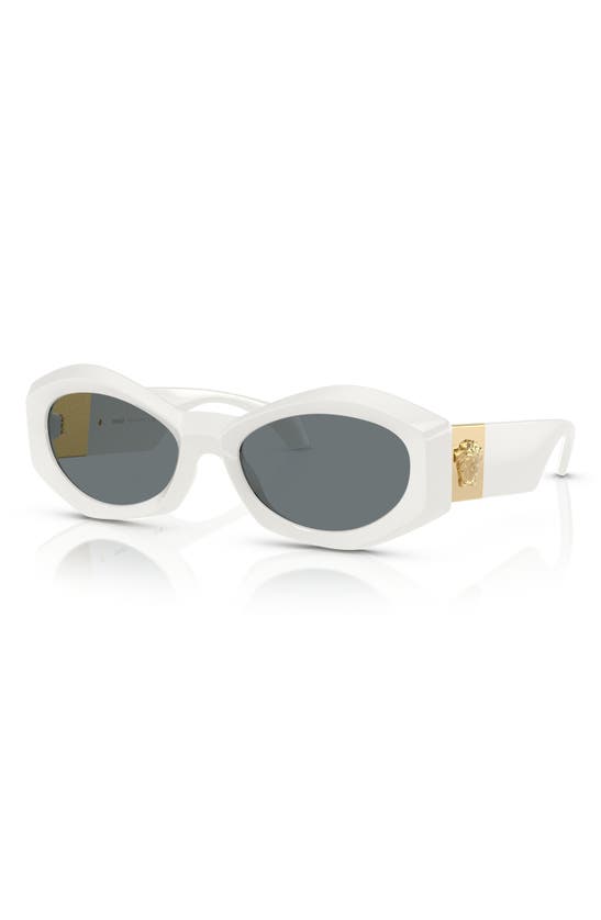 Shop Versace 54mm Irregular Sunglasses In White