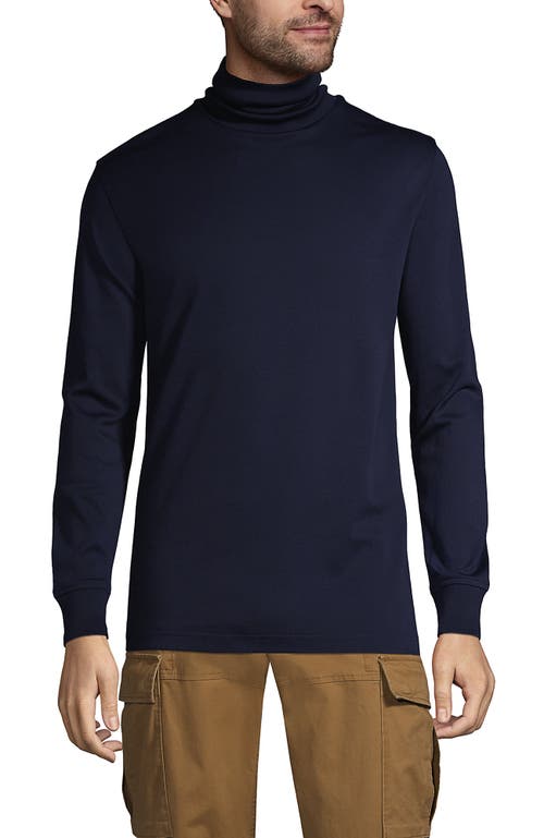 Shop Lands' End Cotton Supima Turtleneck In Radiant Navy