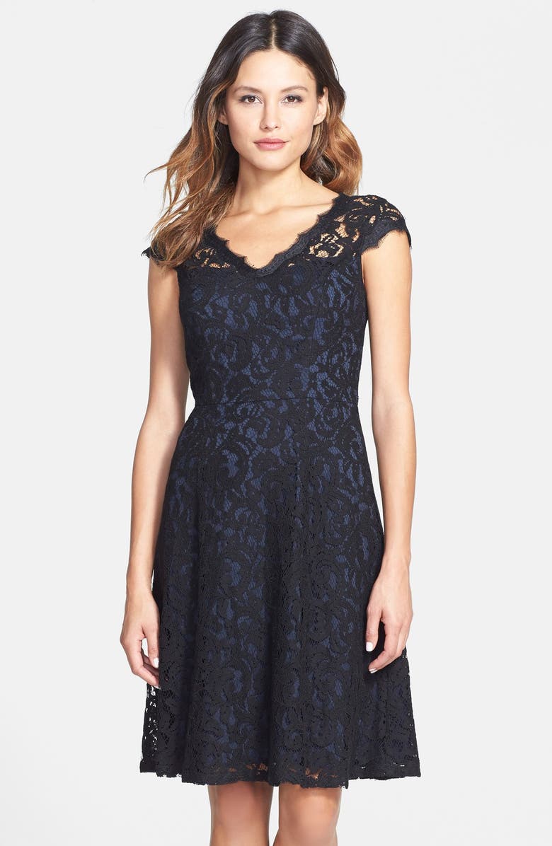 Adrianna Papell Lace Fit & Flare Dress (Regular & Petite) | Nordstrom