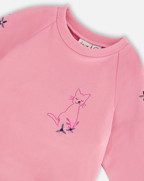 Shop Deux Par Deux Little Girl's Tunic With Front Pocket Pink In Crocus