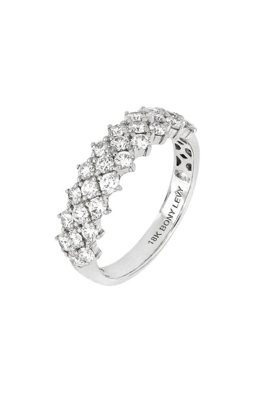 Rita Crown Diamond Wide Band Ring in White Gold