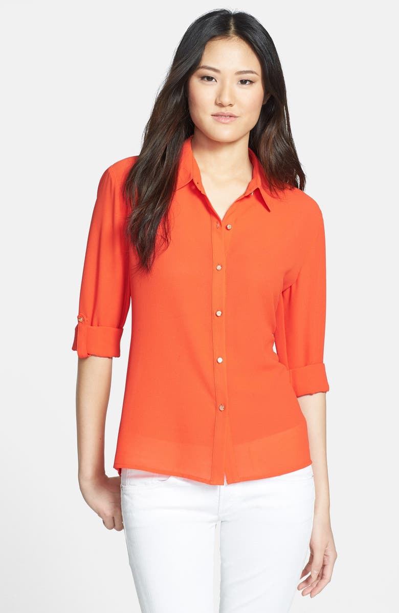 KUT from the Kloth Roll Sleeve Blouse | Nordstrom