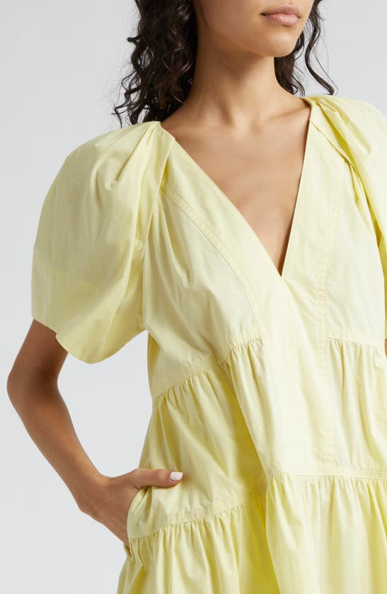 Shop A.l.c Camila Tiered Cotton Minidress In Canary