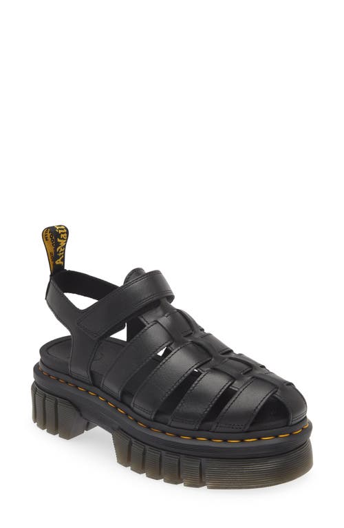 Shop Dr. Martens' Dr. Martens Ricki Lug Platform Fisherman Sandal In Black Nappa Lux