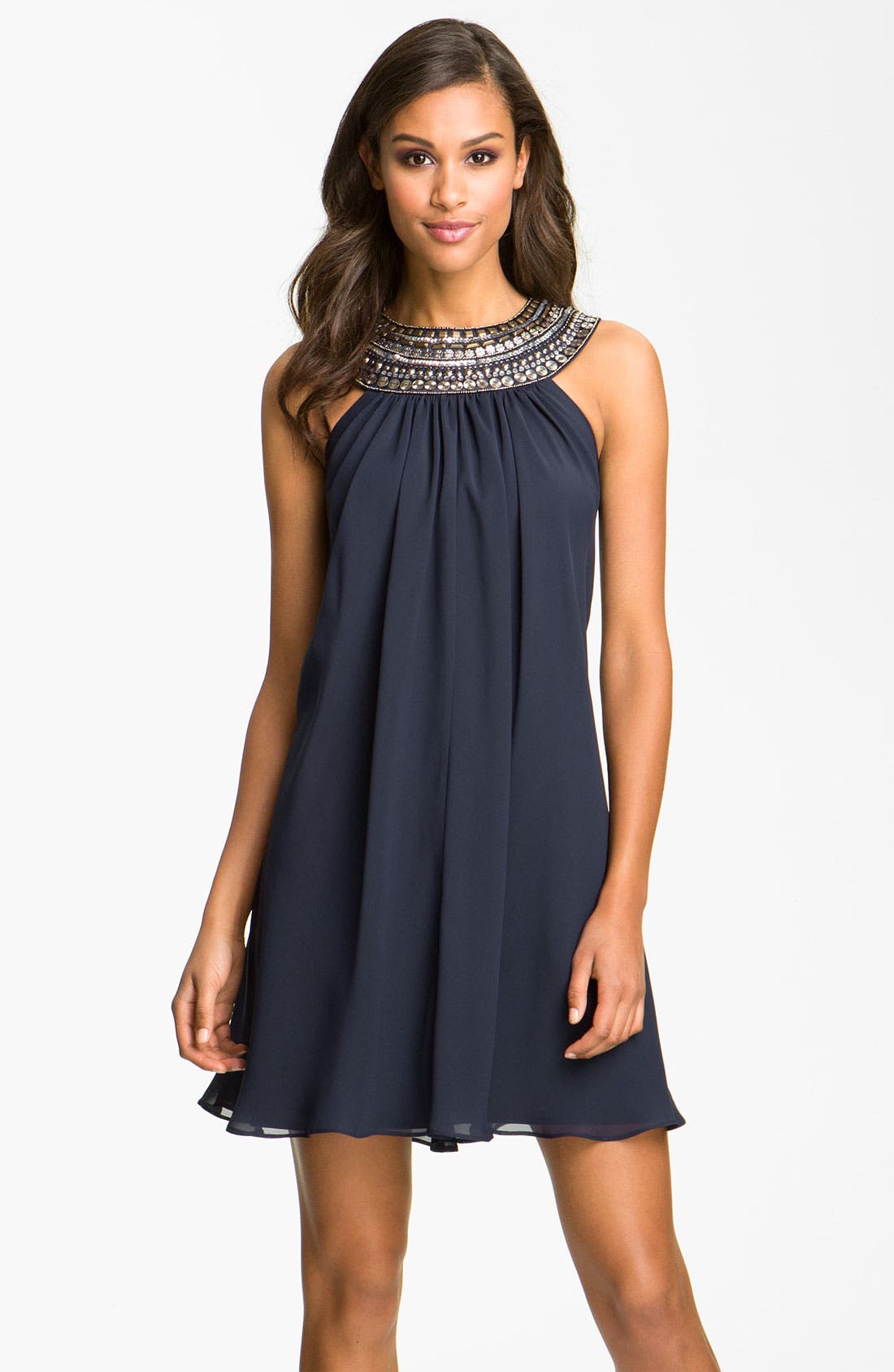 JS Boutique Embellished Chiffon Trapeze Dress Nordstrom