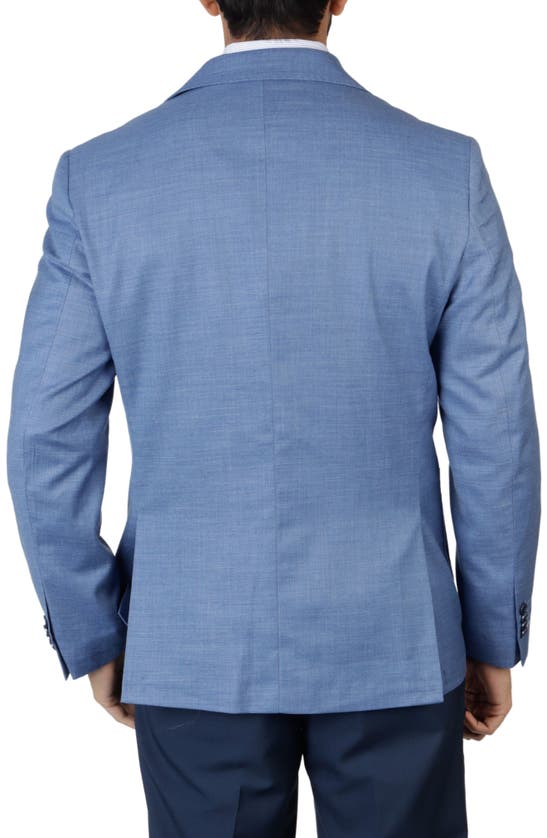 Shop Tailorbyrd Cross Dyed Solid Sport Coat In Steel Blue