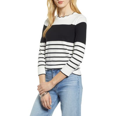 Halogen Scallop Neck Sweater, Ivory