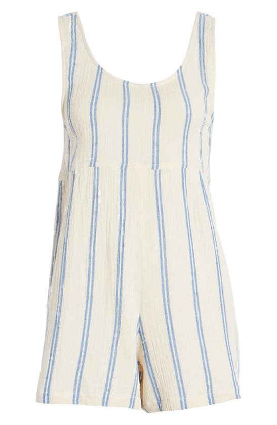 Rip Curl Premium Surf Stripe Cotton Romper In Blue