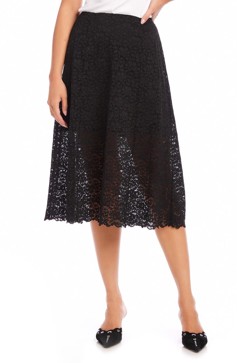 FIFTEEN TWENTY Millie Lace A-Line Skirt, Main, color, Black