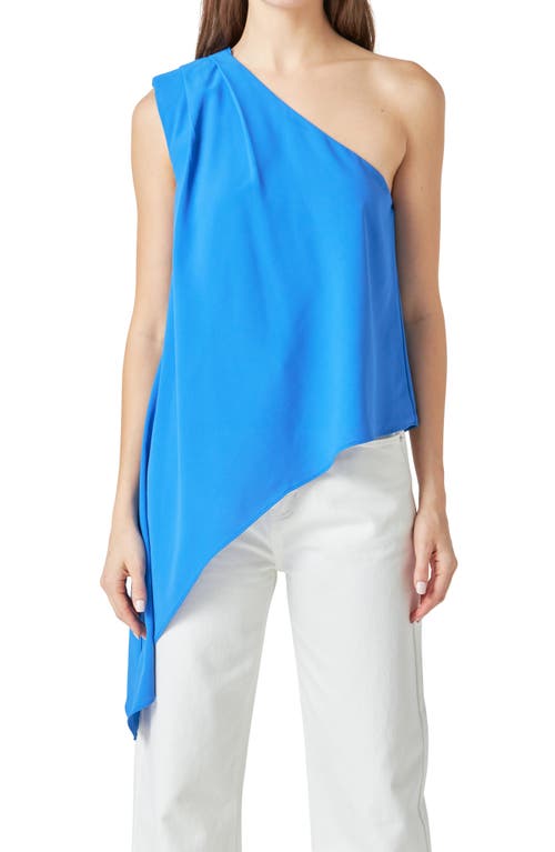 Endless Rose Women's One Shoulder Waterfall Top In Blue