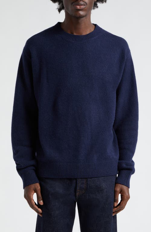 The Elder Statesman Simple Crewneck Cashmere Sweater Navy at Nordstrom,