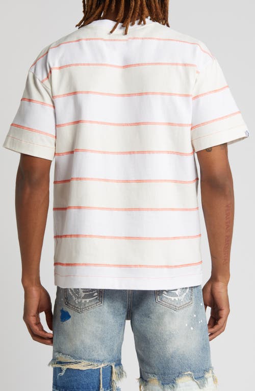 Shop Billionaire Boys Club Rings Stripe Oversize Crop T-shirt In Gardenia