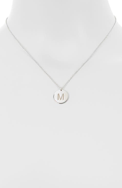 Meshmerise Initial Disc Pendant Necklace In White-m