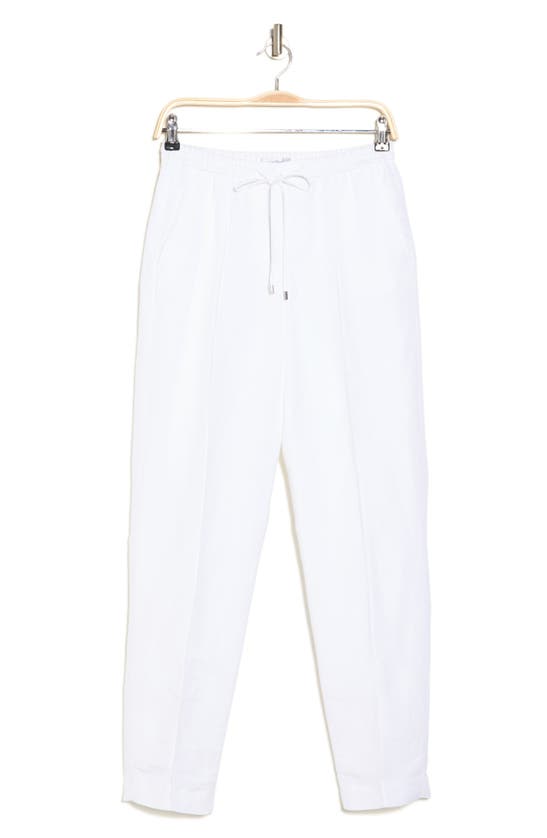 Shop Calvin Klein Linen Blend Drawstring Pants In White