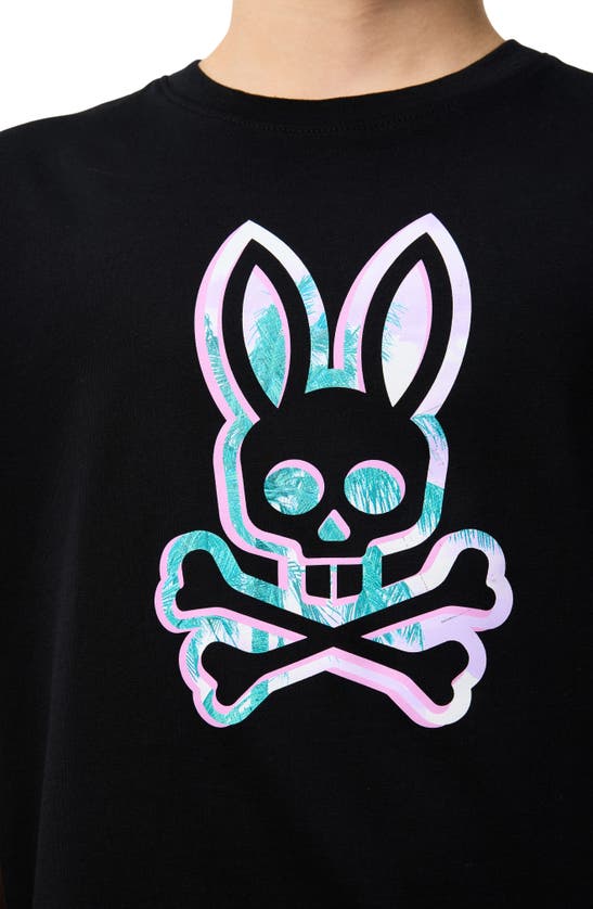 Shop Psycho Bunny Kids' Leonard Cotton Graphic T-shirt In Black