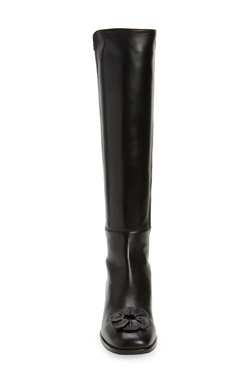 Shop Stuart Weitzman X Sandy Liang Knee High Boot In Black Nappa