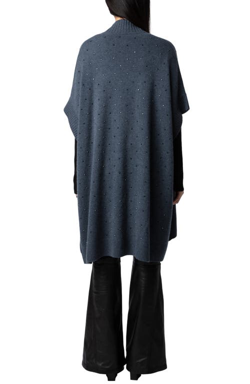 Shop Zadig & Voltaire Indiany Studded Cashmere Cardigan In Storm