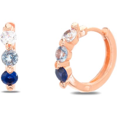 Lesa Michele Multicolor Cubic Zirconia Hoop Earrings