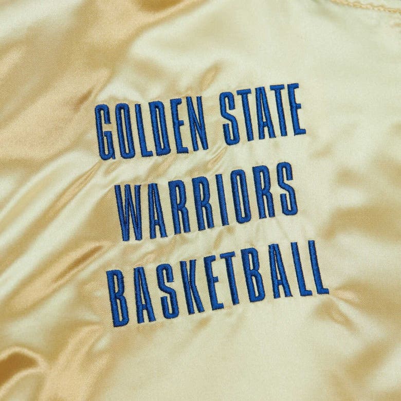 Shop Mitchell & Ness Gold Golden State Warriors Team Og 2.0 Vintage Logo Satin Full-zip Jacket