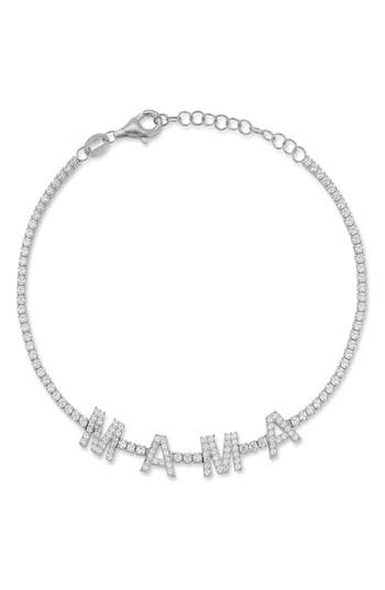 Sphera Milano Cz Mama Chain Bracelet In Silver