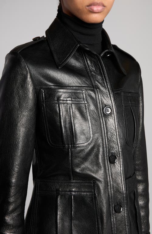 Shop Tom Ford Leather Trucker Jacket In Black