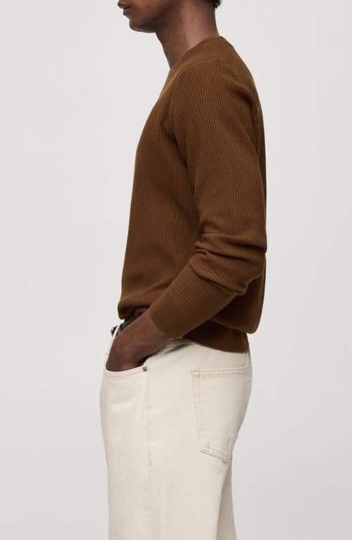 Shop Mango Rib Sweater In Coffee