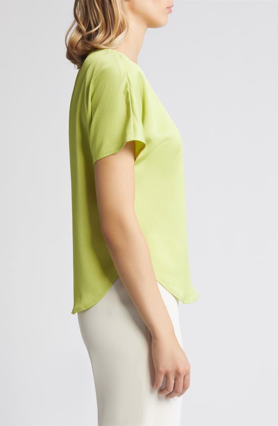 Shop Anne Klein Textured Short Sleeve Top In Sprout