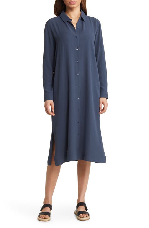 Eileen fisher hotsell silk shirt dress