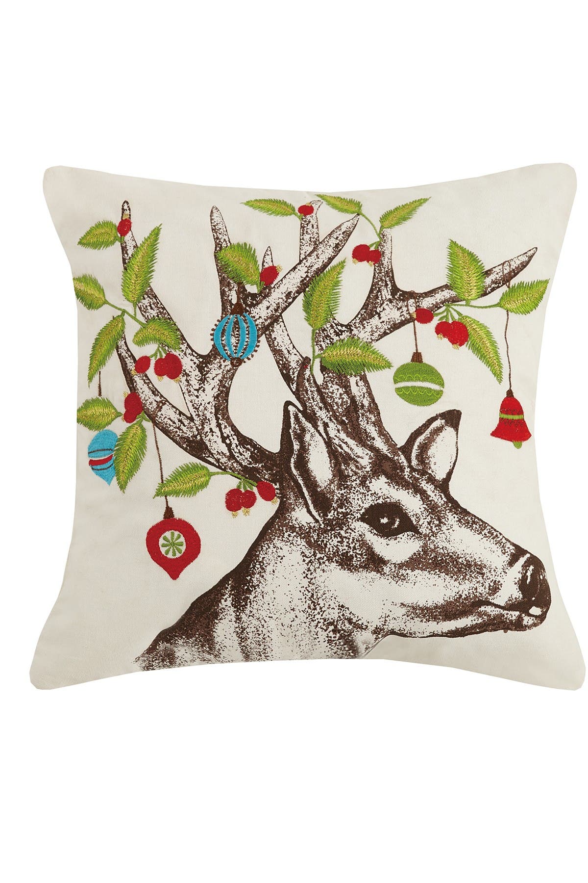 Peking Handicraft | Multi Deer Ornament Embroidered Pillow | Nordstrom Rack