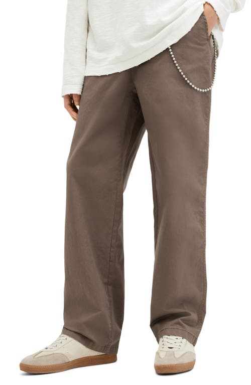 AllSaints Jovi Straight Leg Pants Khaki Green at Nordstrom,