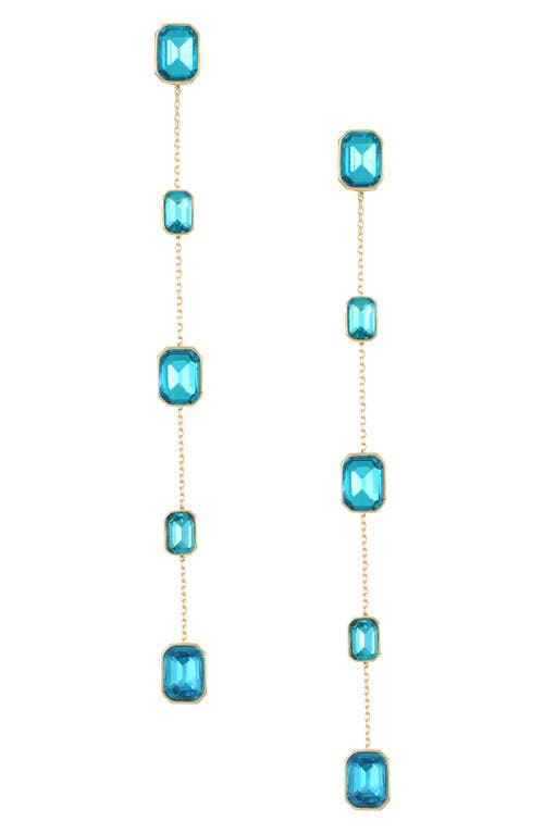 Ettika Baguette Crystal Linear Drop Earrings in Aqua at Nordstrom