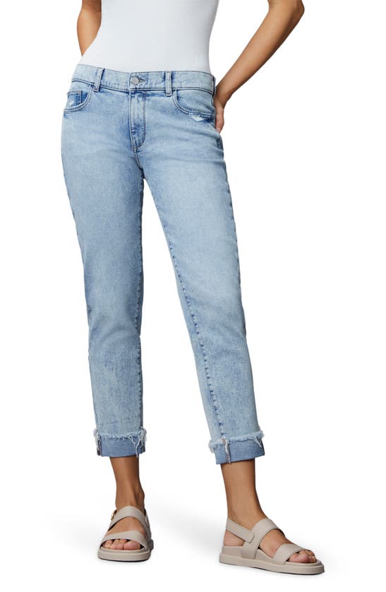 Dl1961 Farrow Dark Indigo High-rise Ankle Jean In Super Light