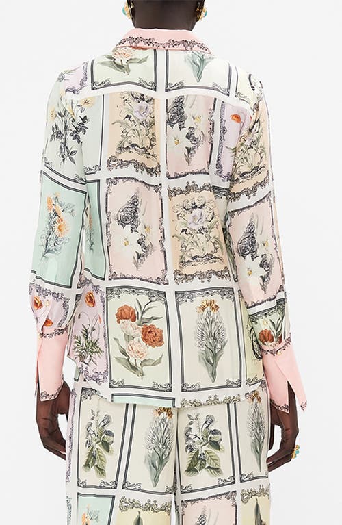 Shop Camilla Long Live Letterpress Silk Pajama Shirt