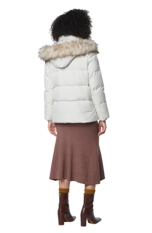 Shop Andrew Marc Essential Water Resistant Down Puffer Faux Fur Hooded Jacket In Birch