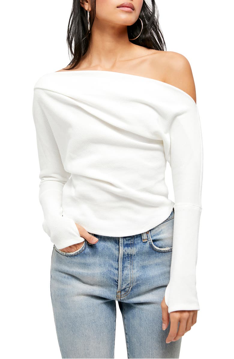 FREE PEOPLE Fuji Off the Shoulder Thermal Top, Main, color, IVORY
