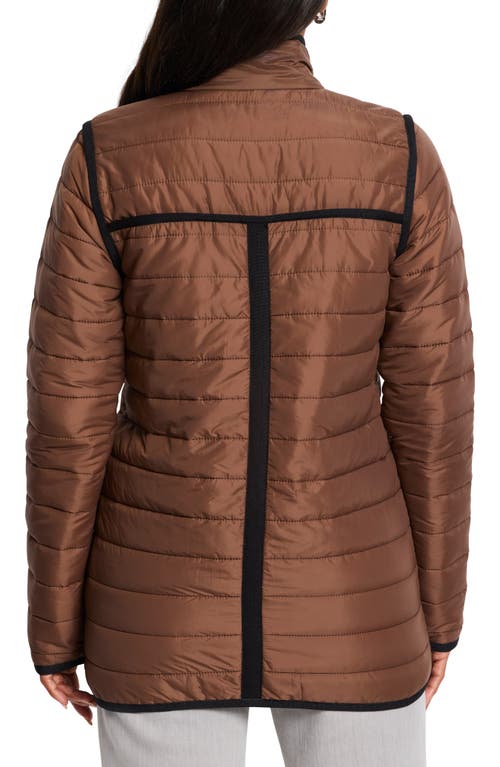 Shop Nic + Zoe Nic+zoe Allovette Reversible Quilted Jacket In Brown Multi