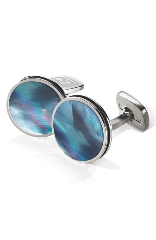 M Clip M-clip® Stainless Steel Cuff Links In Stainless Steel/pearl