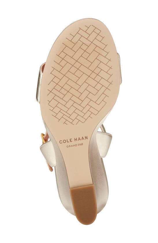 Shop Cole Haan Josie Wedge Sandal In Soft Gold Ltr